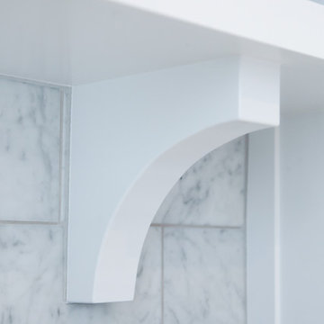 Smooth Arched Corbel with Marble Backsplash