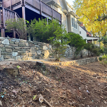 Dry Stack Field Stone Retaining Walls in Sligo Creek Park, Silver Spring MD