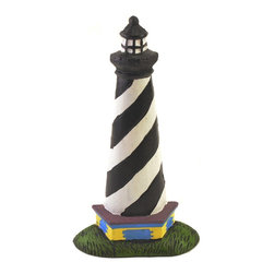 Import Wholesales - Cast Iron Doorstop Door Wedge, Black And White Lighthouse, 10.25" Tall - Decorative Objects And Figurines