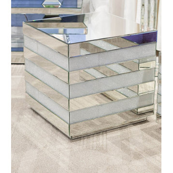 Montreal Mirrored Square End Table
