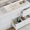 Boutique Bath Vanity, High Gloss White, 60", Single Sink, Freestanding