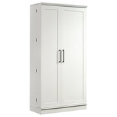 Universal Tall Storage Cabinet with Doors in White - Engineered