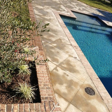 Acid Stained & Saw Cut Pattern for Pool Deck