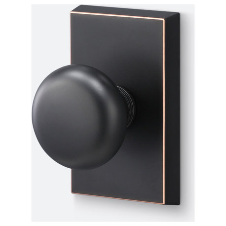 Ridgecrest Mountain Oakley Single Dummy Door Knob with Square Rosette, Vintage Bronze