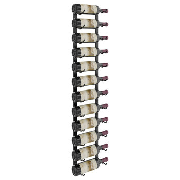 W Series Wine Rack 4 Wall Mounted Metal Bottle Storage, Matte Black, 12 Bottles (Single Deep)