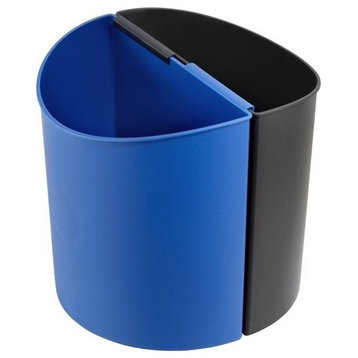 Pemberly Row Small Desk-Side Receptacle in Black & Blue