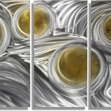 Metallic Vision Première - Gold & Silver Contemporary Metal Wall Art