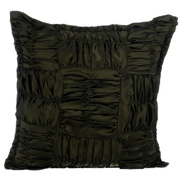 Green Decorative Pillow Covers 22"x22" Satin, Dreamy Olive