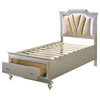 Acme Kaitlyn Twin Bed With Storage PU and Champagne