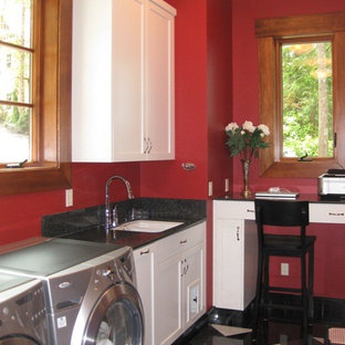 Eclectic laundry room in Seattle.