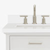 Ariel Kensington 37" Left Rectangle Sink Bath Vanity, White, 1.5" White Quartz