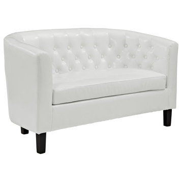 Luxury Chesterfield Design Loveseat with Button Tufting & Plush Foam Padding - H