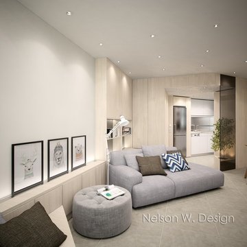 Enjoy a miniature reading corner in a simple and comfort living room