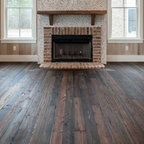 Wide pine plank flooring