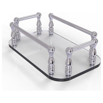 Vanity Top Glass Guest Towel Tray, Polished Chrome