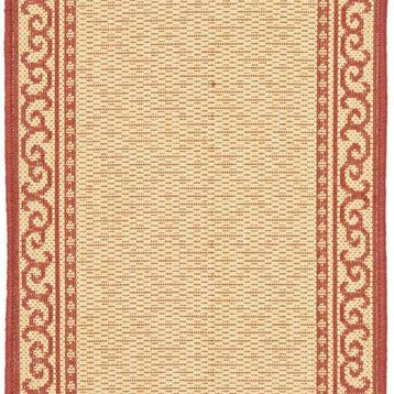 Safavieh Courtyard Cy6824-18 Natural / Red Rug