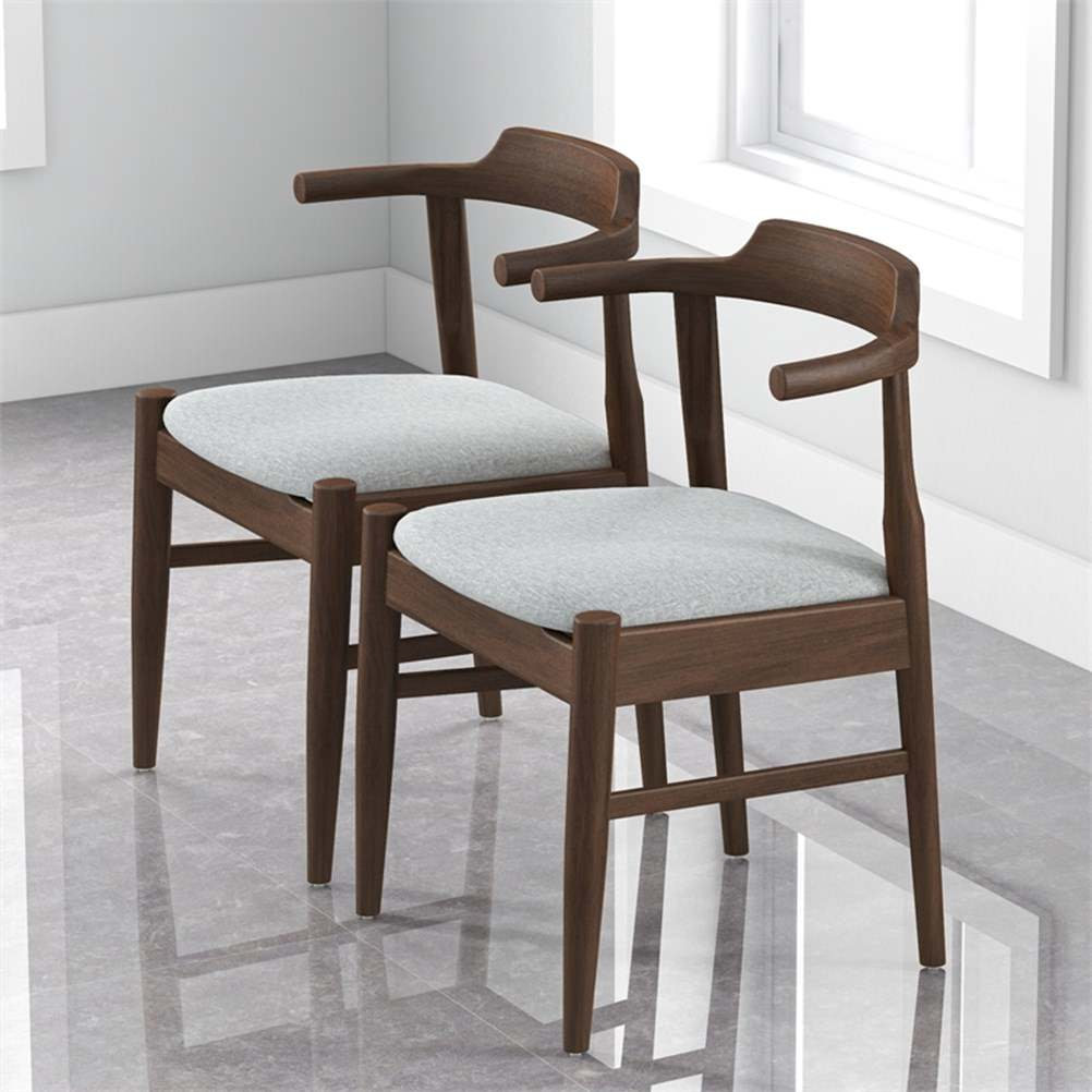 Pemberly Row Modern Polyester Blend Fabric Dining Chair in Gray (Set of ...