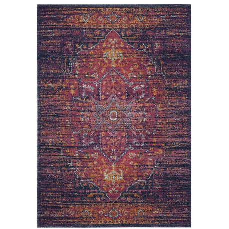 Safavieh Evoke EVK275F Rug, Blue/Fuchsia, 2'2"x11' Runner