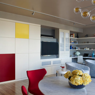 Colorful Modern Condo Living & Dining