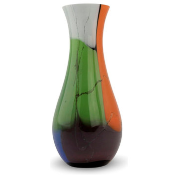 Millennial Colors Hand Blown Art Glass Vase