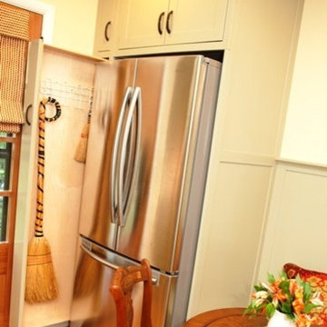 Pull-out Broom Storage in a Kitchen