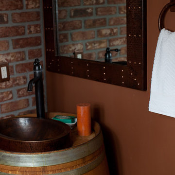 Wine Barrel Vanity Copper Bathroom