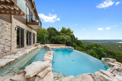 Transitional pool photo in Austin