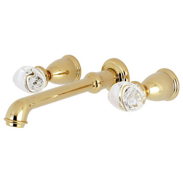 Kingston Brass Two-Handle Wall Mount Tub Faucet, Polished Brass