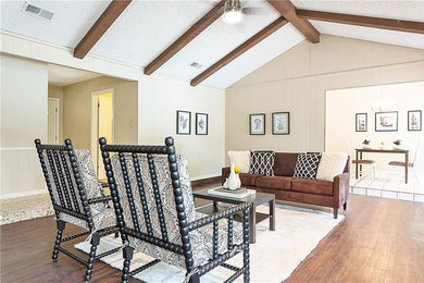 Transitional living room photo in Austin