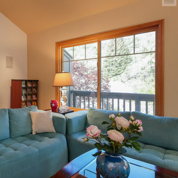 Trendy Living Room with New Wood Windows - Renewal by Andersen San Francisco Bay