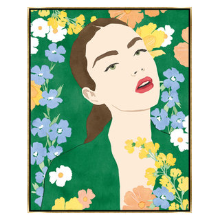 GARDEN PARTY 36 IN MULTICOLOR TOILE H CANVAS GOLD CALFSKIN TROPICAL STREETLINE ILLUSTRATION