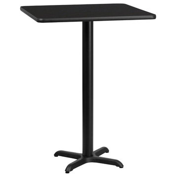 Bowery Hill Cast Iron/PVC Square Restaurant Bar Table in Black
