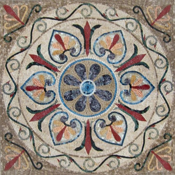 Arabesque Floral Mosaic - Yanu, 32" X 19"