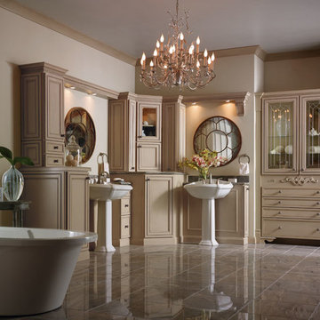 Painted Bathroom Cabinets in Irish Creme
