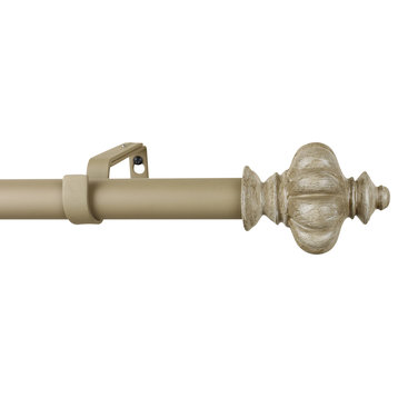 1" Diameter Regina Curtain Rod, 48"-84", Cottage