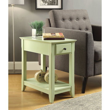 Side Table with 1 Drawer, Light Green