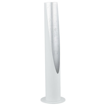 1-Light, 10W Table Lamp, Matte White/Silver