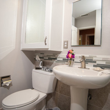 Linda Vista Bathroom Remodel with Large Mirrored Medicine Cabinet
