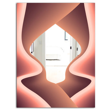 Designart Nebulous Waves 3 Midcentury Wall Mirror, 28x40