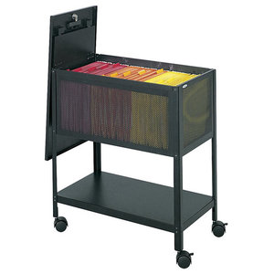 Safco Onyx Mesh File Cart with 2 File Drawers 