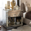 Rochadh Hollywood Glamour 1-Drawer and 1-Shelf Nightstand and Bedside Table