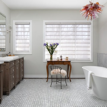Master Bath Photo Shoot featuring a Rescued Poodle