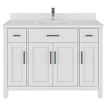 Art Bathe - Kali Vanity with Power Bar and Drawer Organizer, White, 48" - Kali vanity is a blend of both contemporary and classical pattern, constructed to highlight the premium solid wood material that shines through for an aesthetic finish. The vanity is built for the present-day bathroom needs with its removable organizers that gives you ample storage space, to its built-in power outlet that provide power to various electric devices.