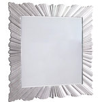 Meridian Furniture - Hand Carved Starburst Designed Mirror, Silver Leaf - Make this Silverton mirror a reflection of your exquisite taste. Eye-catching from all angles, this luxe mirror features a silver leaf finish for a wow-inducing display above the available matching buffet or anywhere you choose to display it. Intricate hand-carved details around the frame of the mirror give it a starburst look, and it's made from wood, so it's durable and made to last and last. Add this contemporary mirror to your decor for an heirloom look that gets your wall noticed.