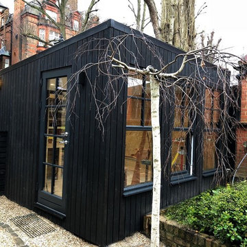 Artist studio with green roof