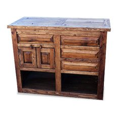 FoxDen Decor - Small Reclaimed Wood Vanity With Open Cabinets, 12914, 40"x20
