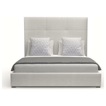 Nativa Interiors Moyra Simple Tufted Bed, Off White, Queen, Headboard: Medium