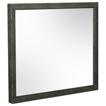 Modrest Howard Modern Shagreen Grey Leatherette Mirror