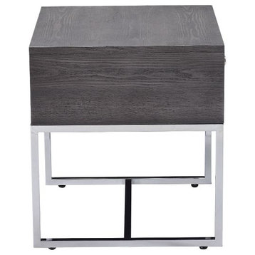 Acme Iban End Table Gray Oak and Chrome