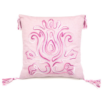 Sabra Tie Dyed Cording Embroidery Pillow